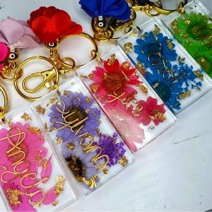 Custom Resin name keychain